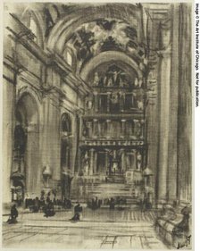 The High Altar, Escorial, c. 1903. Creator: Joseph J Pennell.