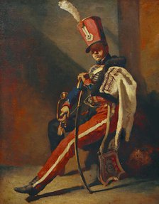 The trumpeter of the Orleans Hussars, 1813/1814 . Creator: Theodore Gericault.