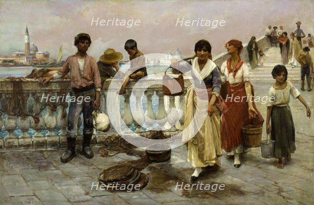 Water Carriers, Venice, 1884. Creator: Frank Duveneck.