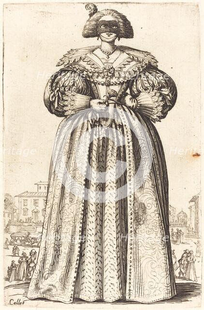 Masked Noble Woman, c. 1620/1623. Creator: Jacques Callot.
