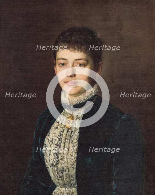 Portrait of Mrs. M. Mandelíková, 1884. Creator: Kornel Bohún.