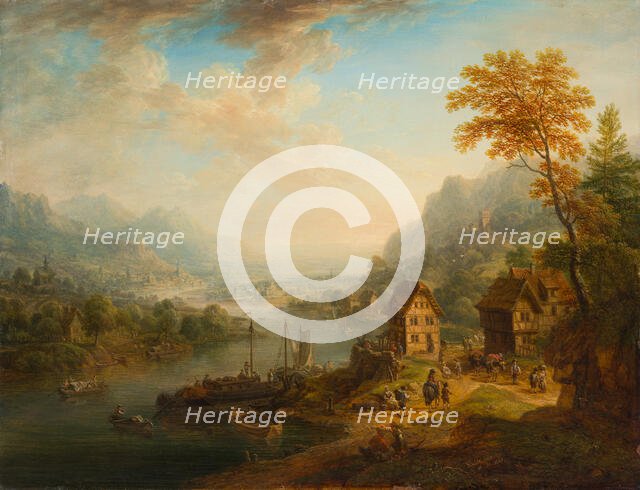 Landscape with River, 1765. Creator: Christian Georg Schutz.