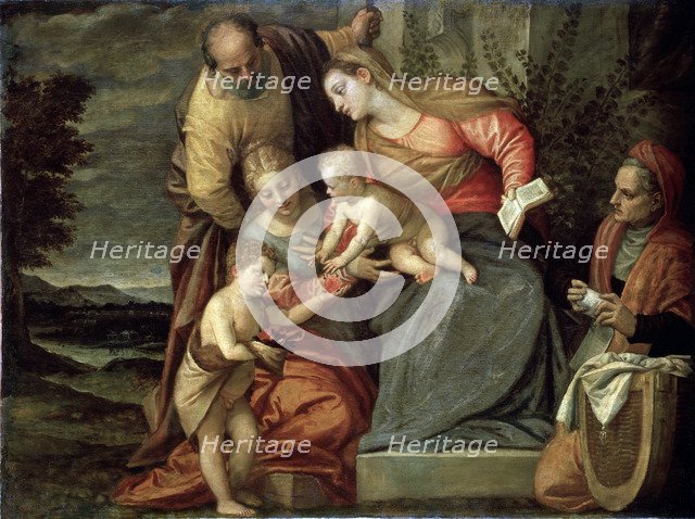 'The Holy Family with Saints Catherine, Anne and John the Baptist', c1580-c1582. Artist: Benedetto Caliari