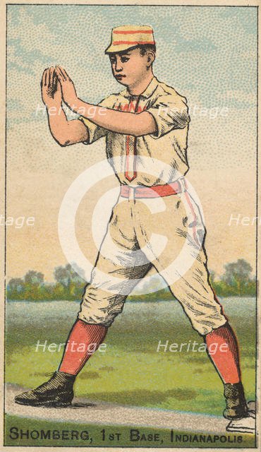 Shomberg, 1st Base, Indianapolis, from the Gold Coin series (N284) for Gold Coin Chewing T..., 1887. Creator: D Buchner & Co.