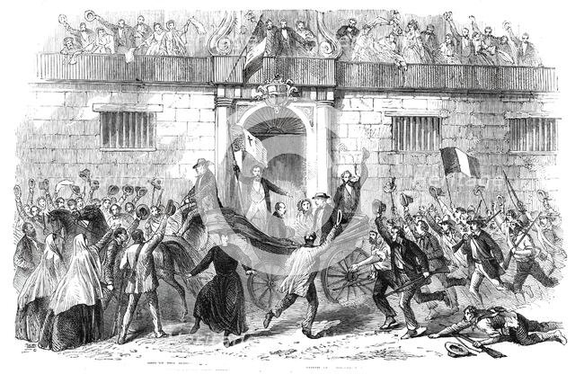 The release of politicial prisoners from the Castellamare, Palermo, on June 19..., 1860. Creator: Unknown.