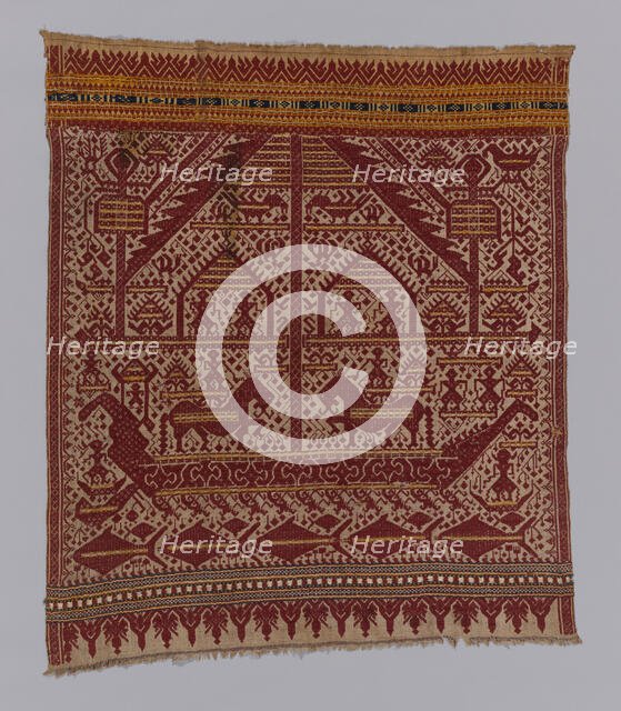 Ritual Cloth with Prancing Horses (Tampan), Indonesia, 19th century. Creator: Unknown.