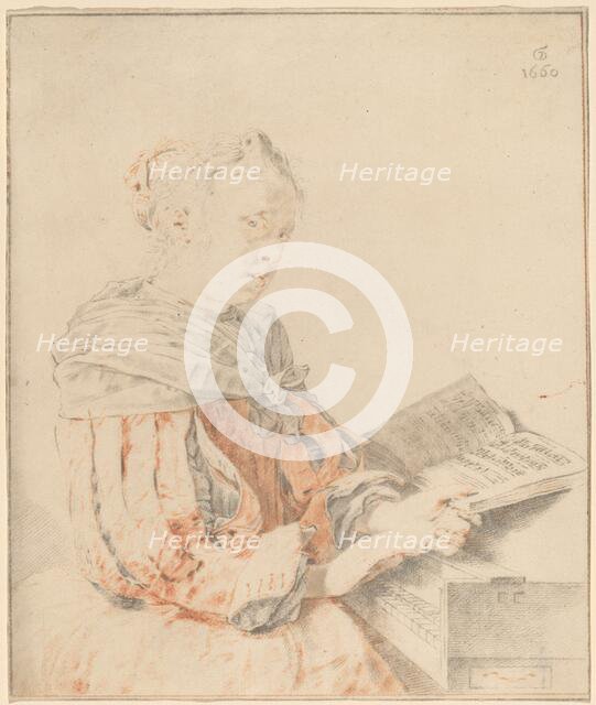 Young Girl at the Keyboard, 1767. Creator: Johannes Kornlein.