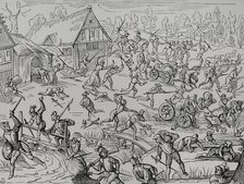 A village pillaged by soldiers, 1599, (1878). Creator: Unknown.