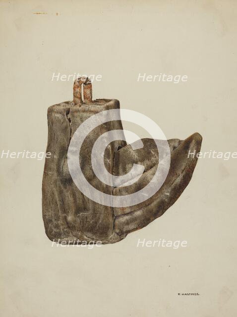 Wooden Stirrup, c. 1938. Creator: Florence Hastings.