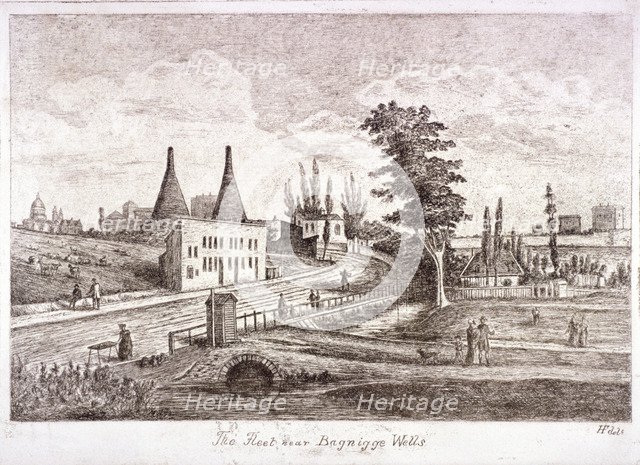 The Fleet River near Bagnigge Wells, St Pancras, London, c1800. Artist: Anon