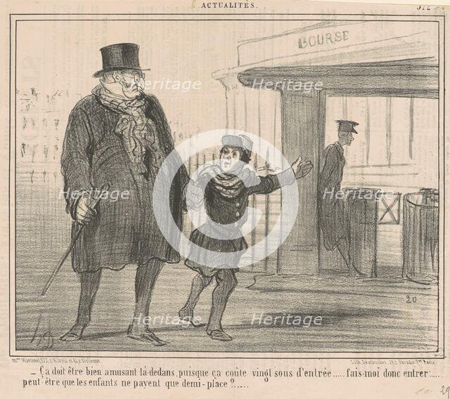 Ca doit être bien amusant la-dedans ..., 19th century. Creator: Honore Daumier.