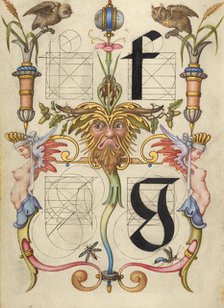 Guide for Constructing the Letters f and g; Mira calligraphiae monumenta, about 1591-1596. Creator: Joris Hoefnagel.