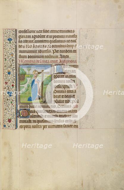 Empress Helena with the True Cross; Arenberg Hours, early 1460s. Creator: Workshop of Willem Vrelant.