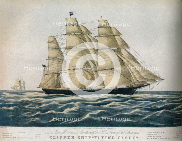 'Clipper Ship: Flying Cloud', 1852. Artist: E Brown Jr.