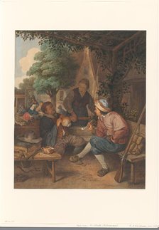Resting travelers, 1869. Creator: Hendrik Abraham Klinkhamer.