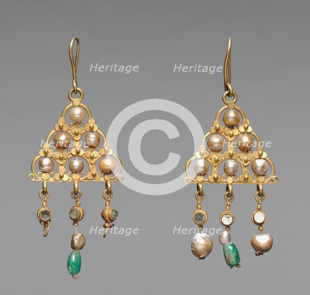 Earrings (pair), 600s. Creator: Unknown.