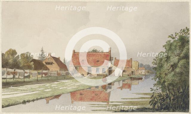 Bleacheries near a canal, 1820-1872. Creator: Hendrik Abraham Klinkhamer.