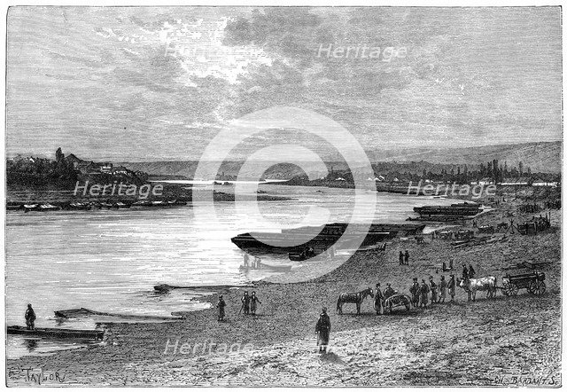 The River Dniester seen from near Moghilov, Russia, 1879. Artist: Barbant