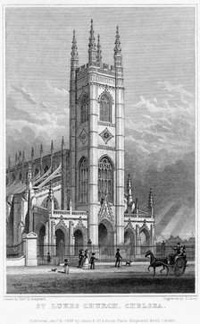 St Luke's Church, Chelsea, London, 1828.Artist: S Lacey