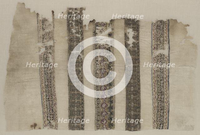 Fragment Composed of Parts of Three Tiraz-Style Textiles, 1094 - 1101. Creator: Unknown.