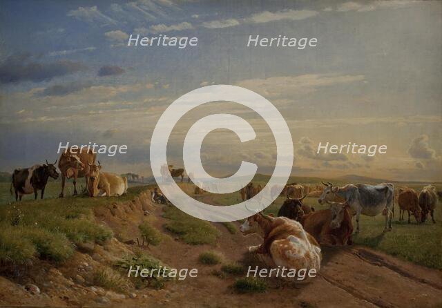 A Milking Place near Vognserup Manor, Zealand, 1847. Creator: Johan Thomas Lundbye.