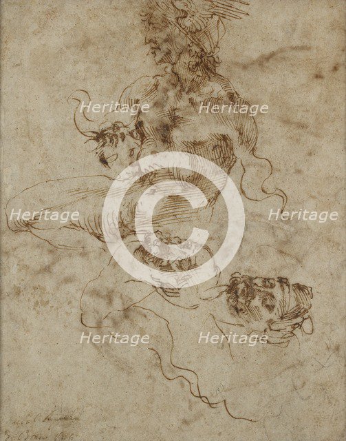 A Figure resembling a Triton, c1490-1560. Artist: Michelangelo Buonarroti.