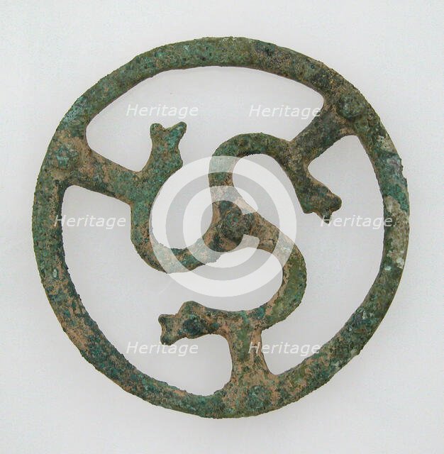 Openwork Belt Fitting with Serpent Design, Frankish, 500-700. Creator: Unknown.