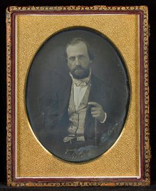 Portrait of a Seated Man Holding a Cane, 1852. Creator: Emil Mangel du Mesnil.