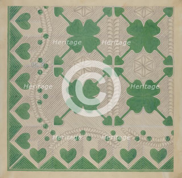 Applique Quilt, c. 1936. Creator: Dorothy Posten.