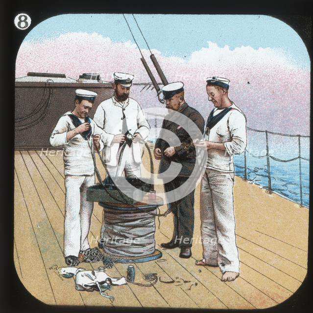 'Getting Electric Light ready -- H.M.S. Edinburgh', c1900. Creator: Unknown.