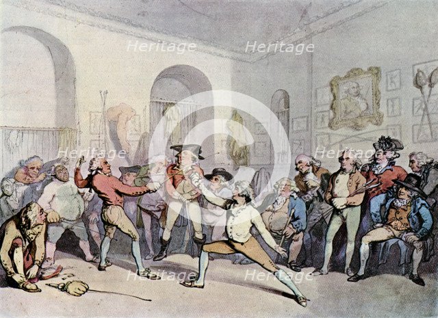 'Mr H Angelo's Fencing Academy', 1791, (1929). Artist: Thomas Rowlandson