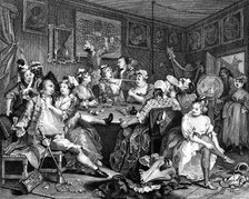Tavern scene from 'The Rake's Progress', 1735. Artist: William Hogarth