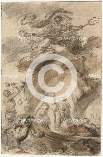 Angelica Is Exposed to the Orc, 1780s. Creator: Jean-Honore Fragonard.