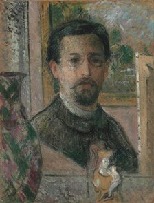 Self-portrait with Statuette, c1916. Creator: Loiseau, Gustave (1865-1935).