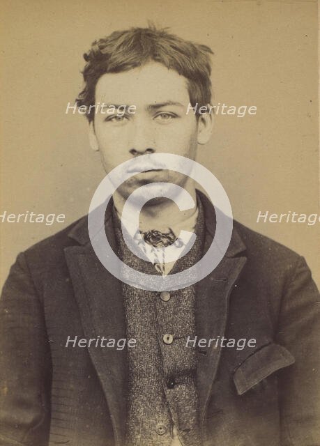 Parisis. Charles. 20 ans, né à Aubervilliers (Seine). Tailleur d'habits. Outrages anarchis..., 1893. Creator: Alphonse Bertillon.