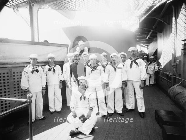 U.S.S. Indiana, group of seamen, between 1895 and 1901. Creator: William H. Jackson.
