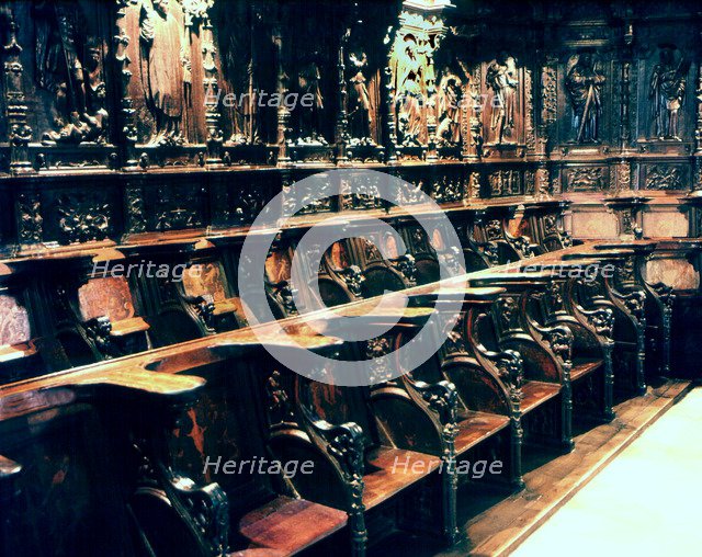 Carved ashlar work in the Cathedral of Santa Maria de Pamplona.