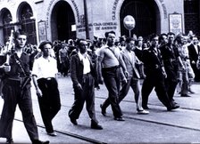 Spanish Civil War, 1936-1939, departure to the Huesca front of the column 'García Oliver', Barcel…
