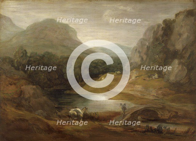 'Rocky landscape with a bridge', 1783-1785. Artist: Thomas Gainsborough.