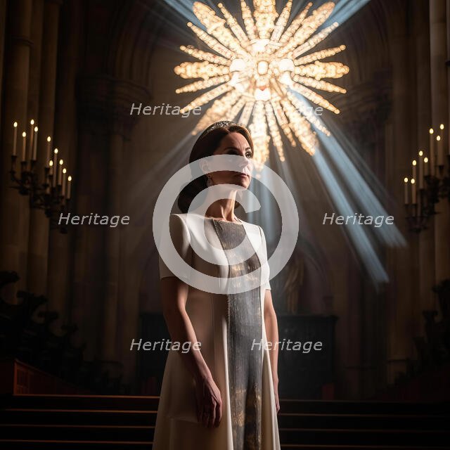 AI IMAGE - Portrait of Catherine, Princess of Wales, 2023. Creator: Heritage Images.