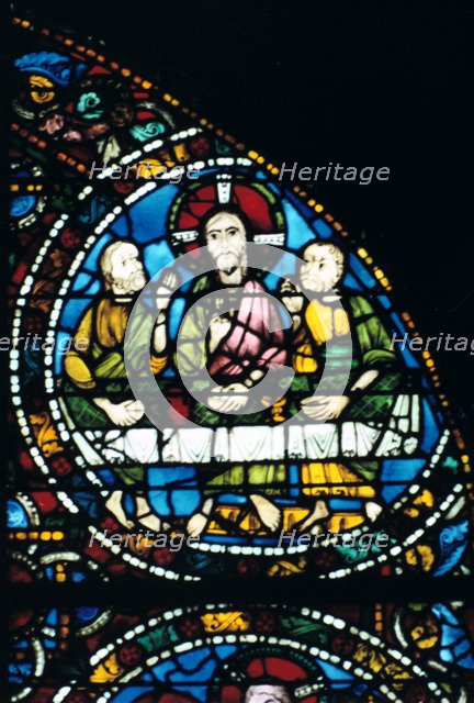 The Last Supper, stained glass, Chartres Cathedral, France, 1194-1260. Artist: Unknown