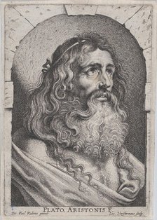 The bust of Plato, in a niche, ca. 1620 Creator: Lucas Vorsterman.