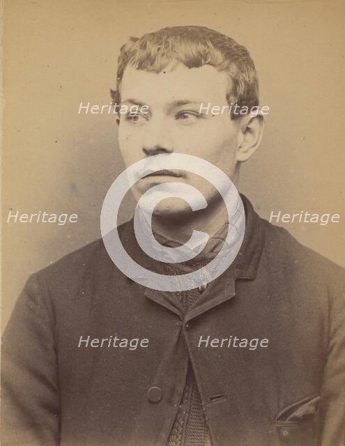 Mursch. Eugène. 24 ans à Schlestatt (Bas-Rhin). Ciseleur. Anarchiste. 18/3/94., 1894. Creator: Alphonse Bertillon.