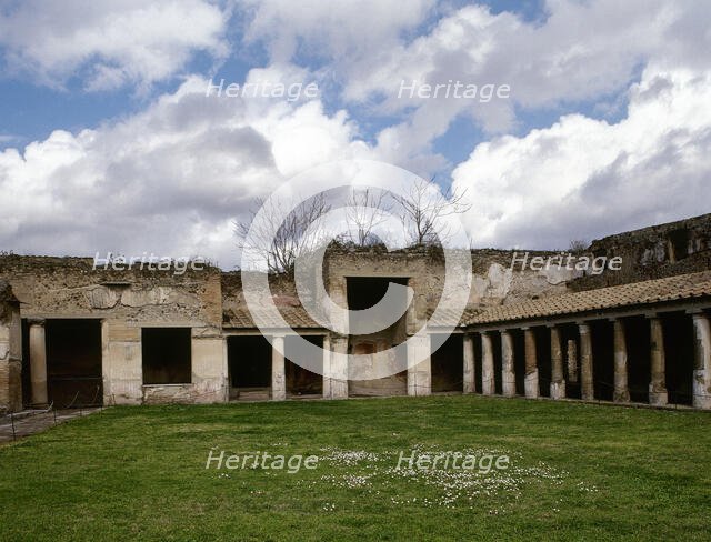 The palaestra colonnade of the Stabian Baths, Pompeii, Campania, Italy, 2002. Creator: LTL.