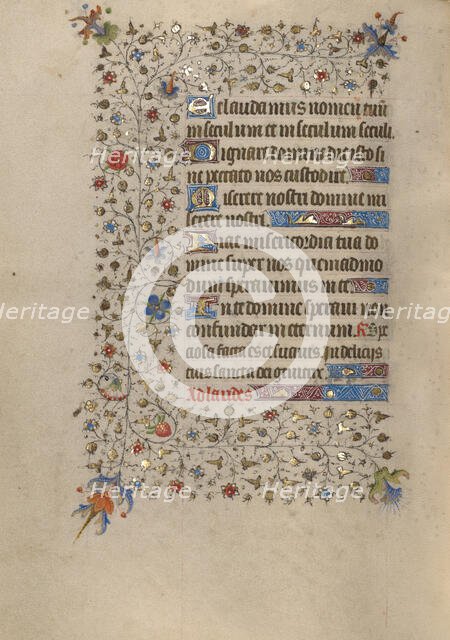 Decorated Text Page; Book of Hours, about 1420. Creator: Unknown.