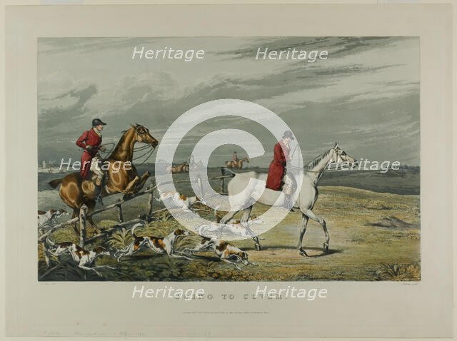 Going to Cover, from Fox Hunting, 1828. Creator: Charles Bentley.