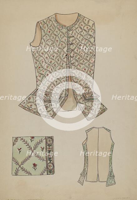 Waistcoat, 1935/1942. Creator: Lillian Causey.