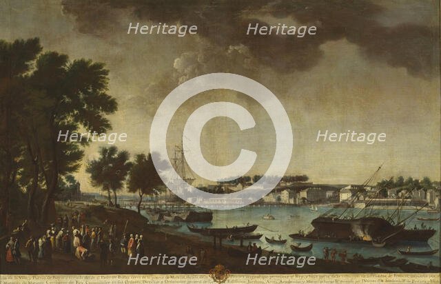 View of the Town and Port of Bayonne from the Pathways of Boufflers..., 1771. Creator: Juan Patricio Morlete Ruiz.