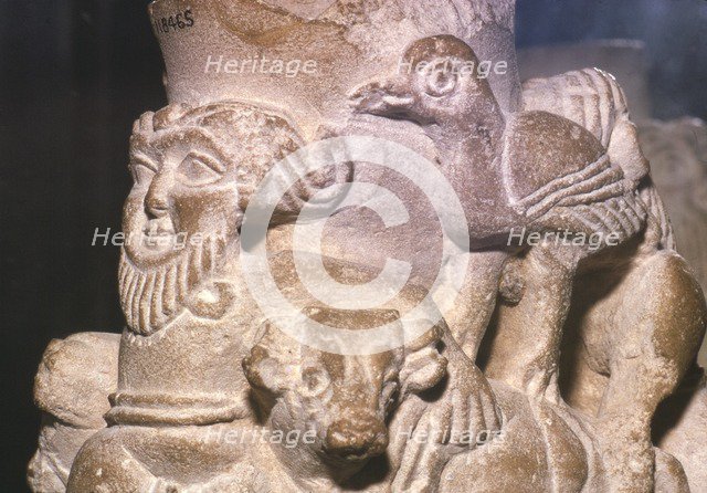 Sumerian Libation Vase Hero Gilgamesh, Bulls and Birds from Warka, Uruk, South Iraq, c2000 BC Artist: Unknown.