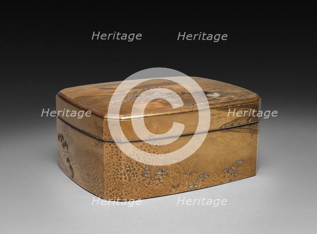 Lacquered Box with Tray and Lid, 1800s. Creator: Unknown.